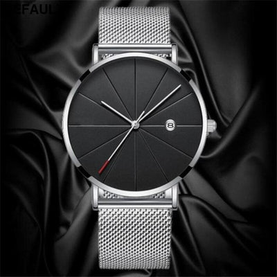 Mesh Band Steel Watch - Classic Men’s Timepiece Men Quartz Watches - Best Selling Products
