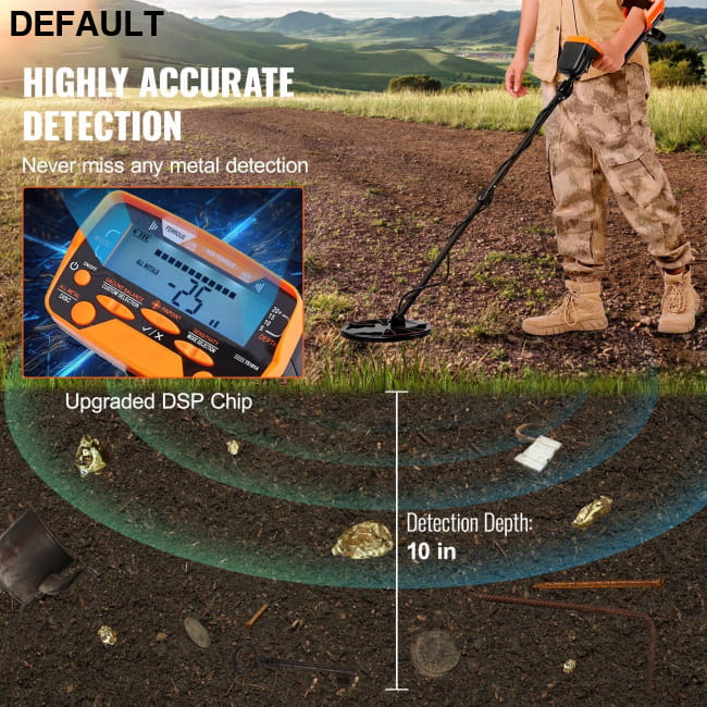 Professional Metal Detector with Waterproof Search Coil and DSP Chip Car Accessories Ground Detectors