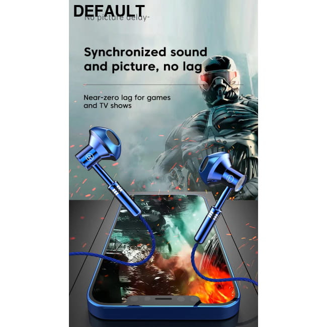 Metal Wired Earphones Sport Running Gaming Music Headphone Earbuds Headsets