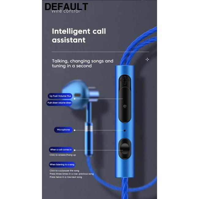 Metal Wired Earphones Sport Running Gaming Music Headphone Earbuds Headsets