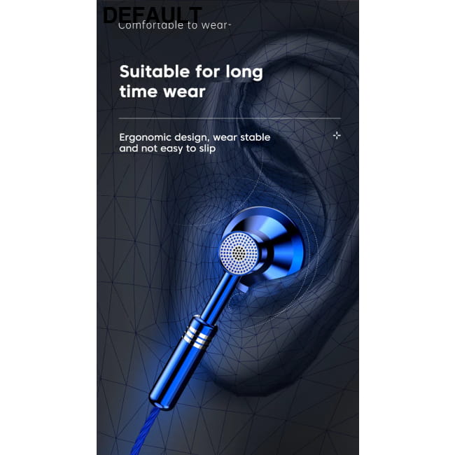 Metal Wired Earphones Sport Running Gaming Music Headphone Earbuds Headsets