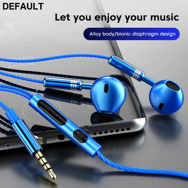 Metal Wired Earphones Sport Running Gaming Music Headphone Earbuds Headsets