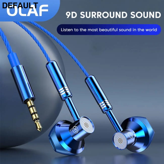 Metal Wired Earphones Sport Running Gaming Music Headphone Earbuds Headsets