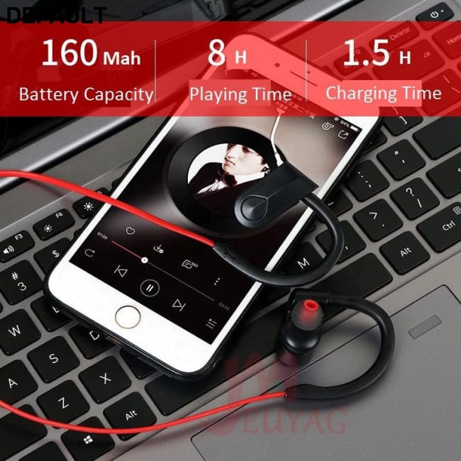 MEUYAG portable wireless Bluetooth 5.0 sports noise-cancelling waterproof headset with microphone Support iOS/Android
