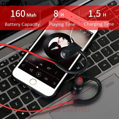MEUYAG portable wireless Bluetooth 5.0 sports noise-cancelling waterproof headset with microphone Support iOS/Android