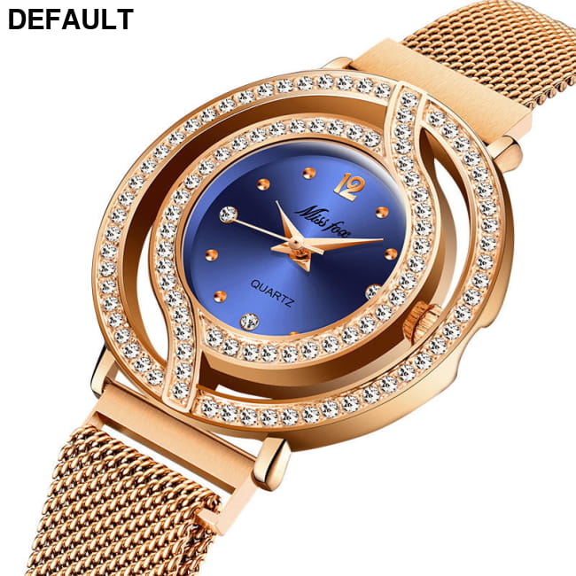 Milano mesh belt with magnet Rose gold blue Women Watches