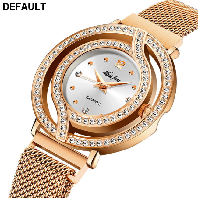 Milano mesh belt with magnet Rose gold white Women Watches