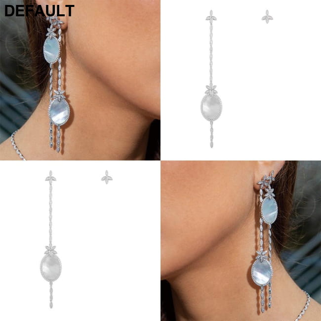 MINA BEAR 1: 1 New Fashion Charm Black And White Zircon Sterling Silver Earrings Jewelry Sets