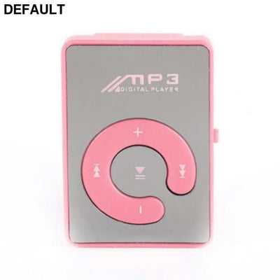 Mini MP3 Player Mirror Clip USB Digital Support 8GB SD TF Card Without Charger Pink MP3/MP4/MP5 Players Best Selling