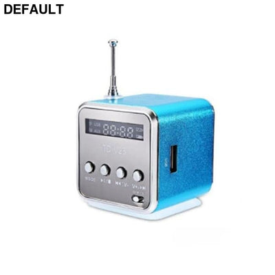Mini TD-V26 Digital FM Radio Speaker Portable Receiver With LCD Stereo Loudspeaker Support Micro TF Card A2 Blue Radios