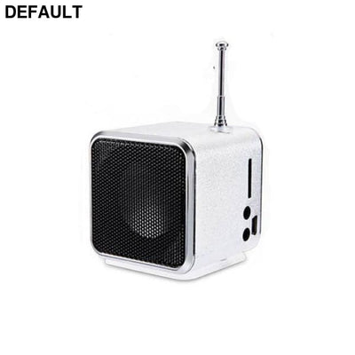 Mini TD-V26 Digital FM Radio Speaker Portable Receiver With LCD Stereo Loudspeaker Support Micro TF Card A2 Silver