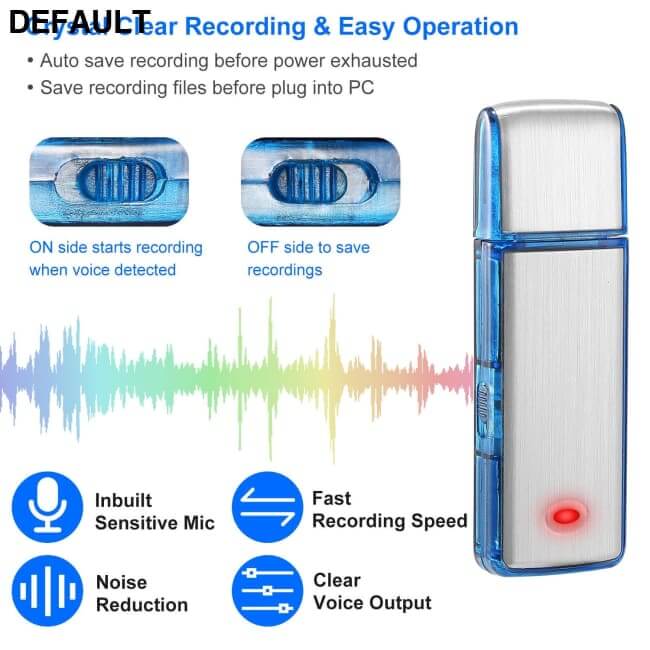 Mini Voice Recorder 8GB Digital Sound Audio Activated USB Flash Drive Disk w/ 96Hrs Recording U / CN Recorders
