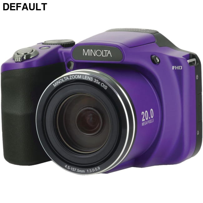 Minolta(R) MN35Z-P 20.0-Megapixel 1080p Full HD Wi-Fi(R) MN35Z Bridge Camera with 35x Zoom (Purple) Digital Cameras