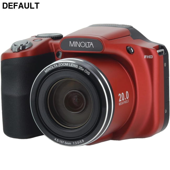 Minolta(R) MN35Z-R 20.0-Megapixel 1080p Full HD Wi-Fi(R) MN35Z Bridge Camera with 35x Zoom (Red) Digital Cameras