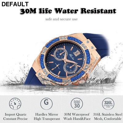 MISSFOX Rose Gold Chrono Watch Women Watches