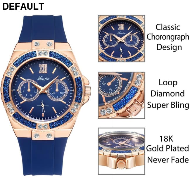 MISSFOX Rose Gold Chrono Watch Women Watches