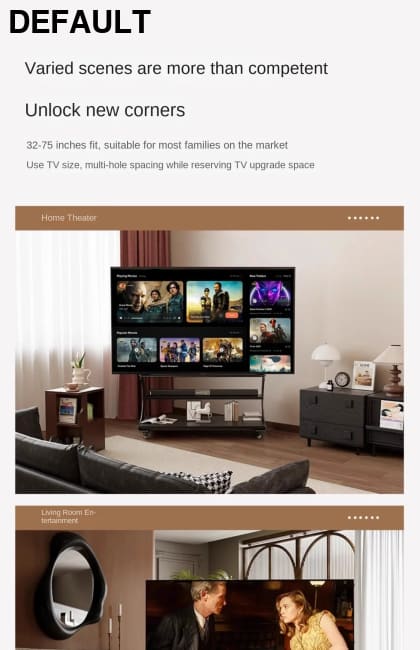 Mobile Rolling TV Stand for 50-100inch TVs Cart Shelf Mute Wheels up to 220lbs Max VESA 900x600mmFloor Support Home