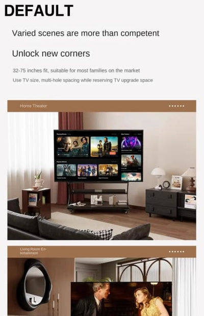 Mobile Rolling TV Stand for 50-100inch TVs Cart Shelf Mute Wheels up to 220lbs Max VESA 900x600mmFloor Support Home