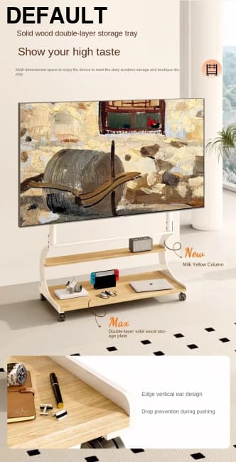 Mobile Rolling TV Stand for 50-100inch TVs Cart Shelf Mute Wheels up to 220lbs Max VESA 900x600mmFloor Support Home