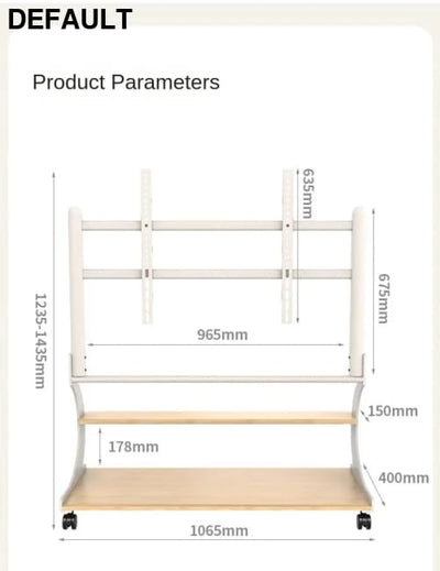 Mobile Rolling TV Stand for 50-100inch TVs Cart Shelf Mute Wheels up to 220lbs Max VESA 900x600mmFloor Support Home
