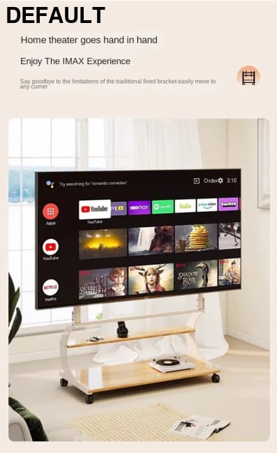 Mobile Rolling TV Stand for 50-100inch TVs Cart Shelf Mute Wheels up to 220lbs Max VESA 900x600mmFloor Support Home