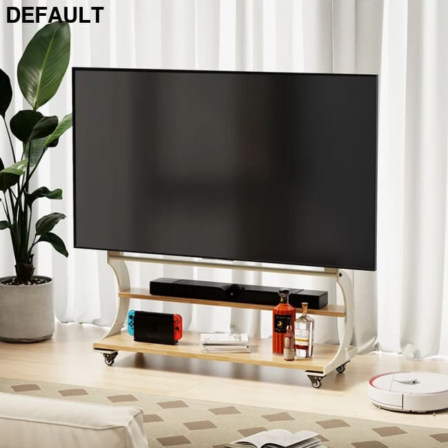 Mobile Rolling TV Stand for 50-100inch TVs Cart Shelf Mute Wheels up to 220lbs Max VESA 900x600mmFloor Support White