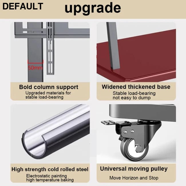 Mobile TV Stand for 32-86” TVs,Tilt Cart Holds up to 220 Lbs Portable with Storage Shelf Rolling Floor VESA 700x500mm