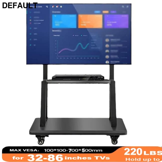 Mobile TV Stand for 32-86” TVs,Tilt Cart Holds up to 220 Lbs Portable with Storage Shelf Rolling Floor VESA 700x500mm