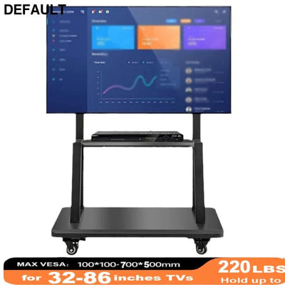 Mobile TV Stand for 32-86” TVs,Tilt Cart Holds up to 220 Lbs Portable with Storage Shelf Rolling Floor VESA 700x500mm