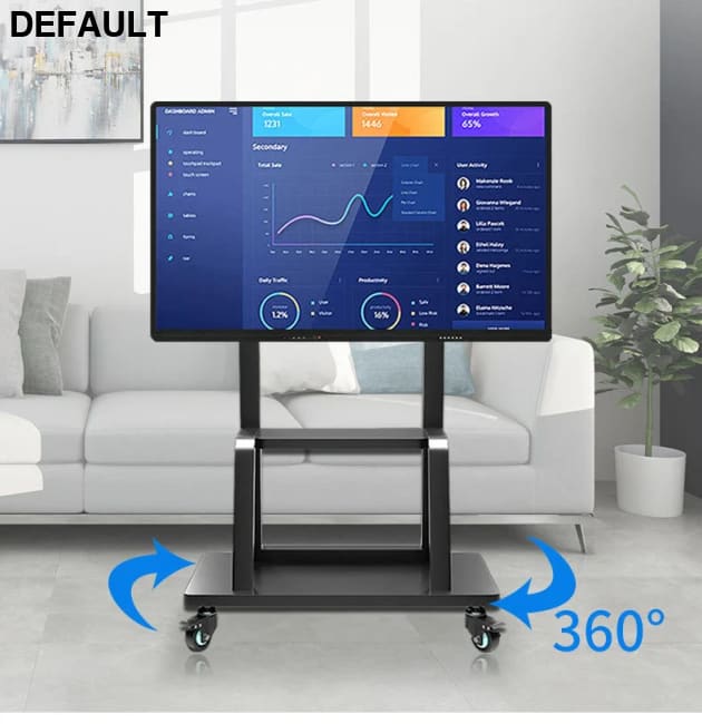 Mobile TV Stand for 32-86” TVs,Tilt Cart Holds up to 220 Lbs Portable with Storage Shelf Rolling Floor VESA 700x500mm