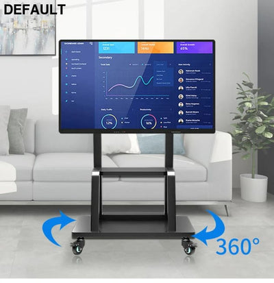 Mobile TV Stand for 32-86” TVs,Tilt Cart Holds up to 220 Lbs Portable with Storage Shelf Rolling Floor VESA 700x500mm