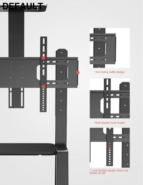 Mobile TV Stand for 32-86” TVs,Tilt Cart Holds up to 220 Lbs Portable with Storage Shelf Rolling Floor VESA 700x500mm