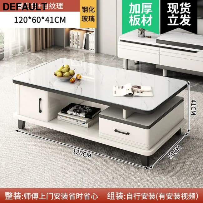 Modern LED TV Stand for Televisions Up Coffee Table Glass Shelves and Drawer Gaming Entertainment Center with Multiple