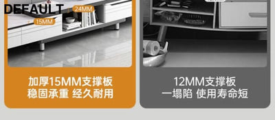 Modern LED TV Stand for Televisions Up Coffee Table Glass Shelves and Drawer Gaming Entertainment Center with Multiple