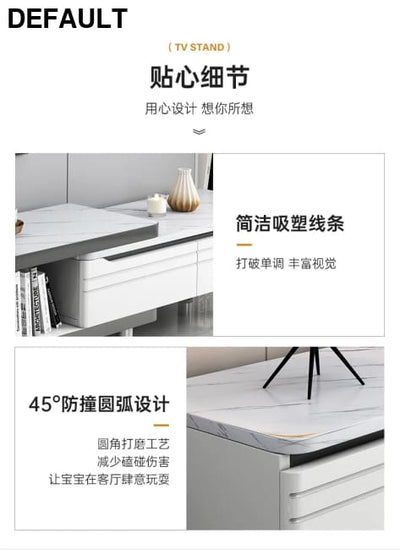 Modern LED TV Stand for Televisions Up Coffee Table Glass Shelves and Drawer Gaming Entertainment Center with Multiple