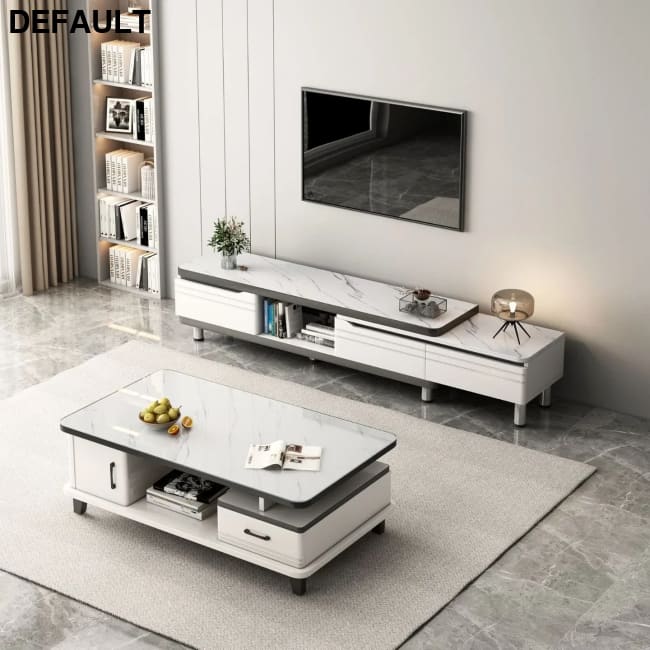 Modern LED TV Stand for Televisions Up Coffee Table Glass Shelves and Drawer Gaming Entertainment Center with Multiple