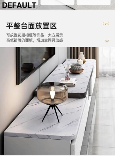 Modern LED TV Stand for Televisions Up Coffee Table Glass Shelves and Drawer Gaming Entertainment Center with Multiple