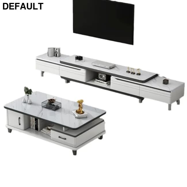 Modern LED TV Stand for Televisions Up Coffee Table Glass Shelves and Drawer Gaming Entertainment Center with Multiple