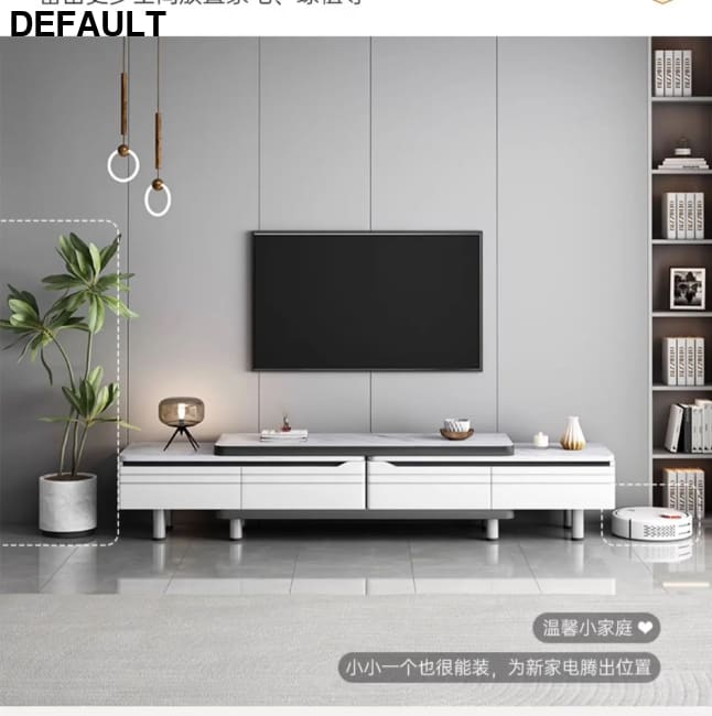 Modern LED TV Stand for Televisions Up Coffee Table Glass Shelves and Drawer Gaming Entertainment Center with Multiple