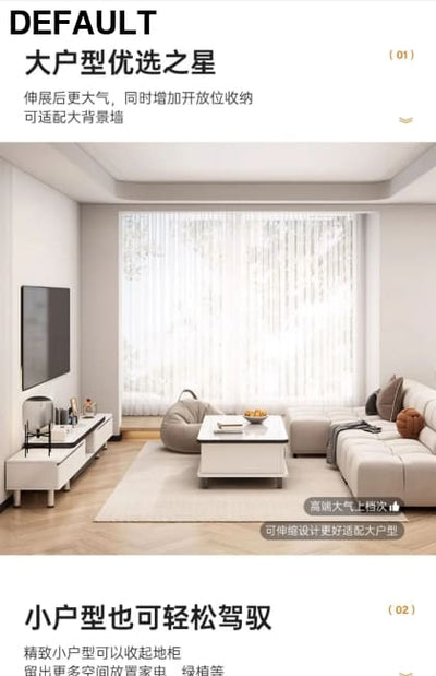 Modern LED TV Stand for Televisions Up Coffee Table Glass Shelves and Drawer Gaming Entertainment Center with Multiple