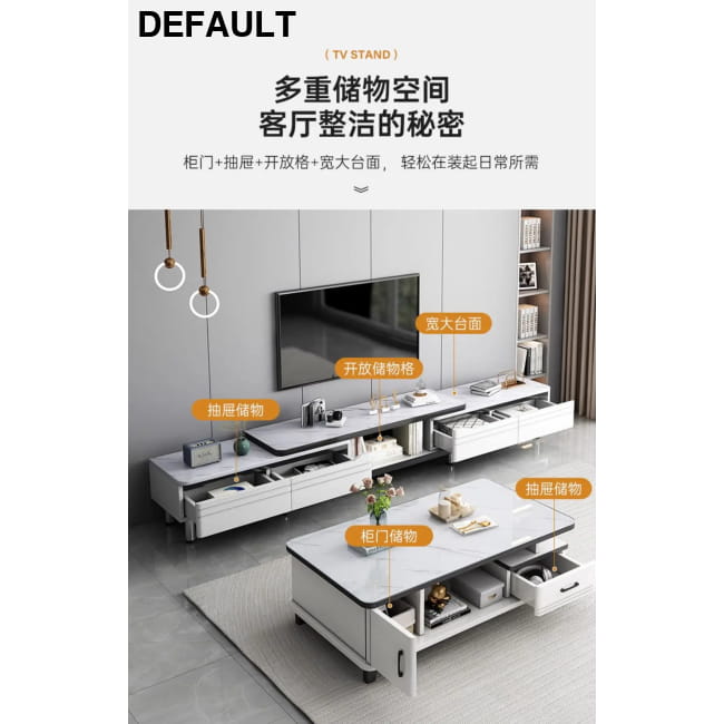 Modern LED TV Stand for Televisions Up Coffee Table Glass Home Stands Entertainment Centers &