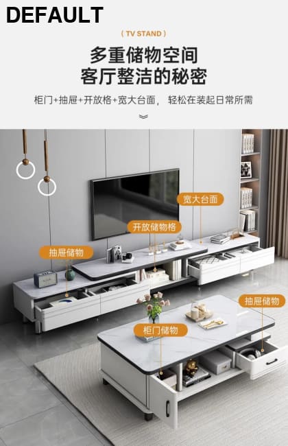 Modern LED TV Stand for Televisions Up Coffee Table Glass Shelves and Drawer Gaming Entertainment Center with Multiple