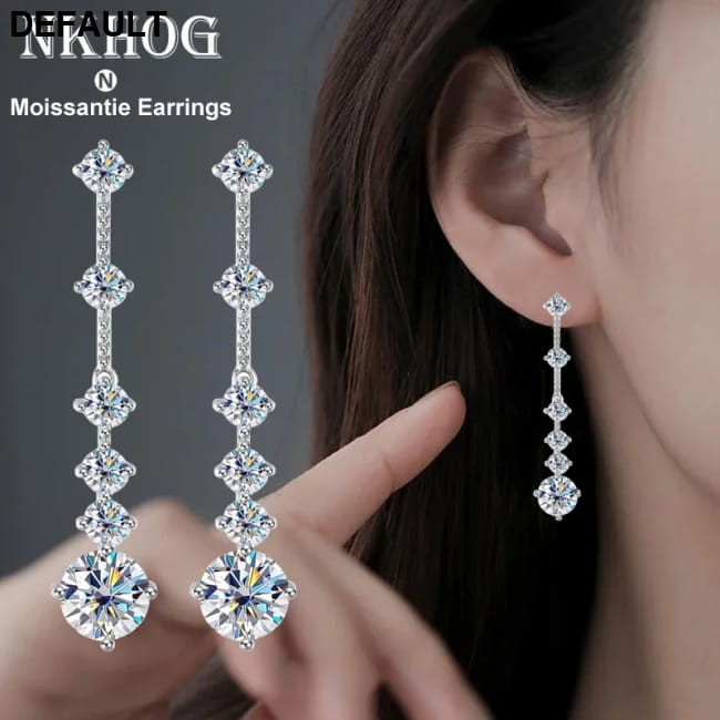 Moissanite Dangle Earrings For Women 3ct a Pair D Color 1.5ct and Sterling Silver