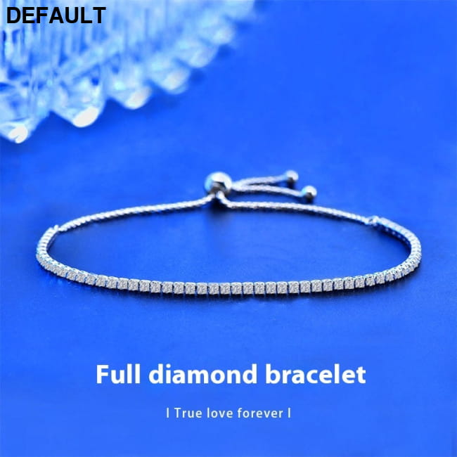 Moissanite Women’s Sterling Silver Bracelet Single Row Diamond / 925 Women Bracelets Best Selling Products