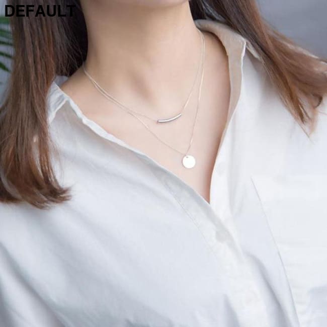 Monedas colgante 925 Plata capas collar gargantilla Kolye encanto minimalismo Vintage Boho Bijoux Femme Collier mujer