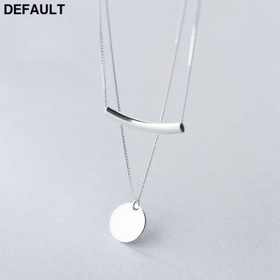 Monedas colgante 925 Plata capas collar gargantilla Kolye encanto minimalismo Vintage Boho Bijoux Femme Collier mujer