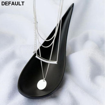 Monedas colgante 925 Plata capas collar gargantilla Kolye encanto minimalismo Vintage Boho Bijoux Femme Collier mujer