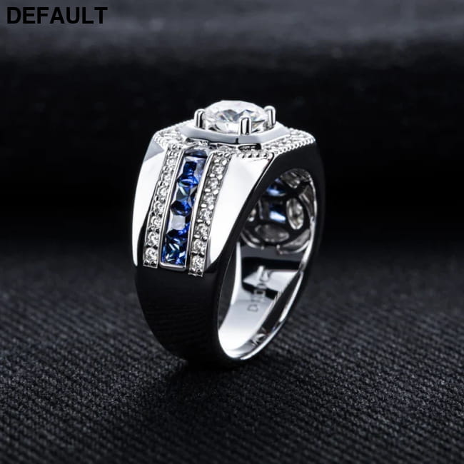MossanRappr 1ct VVS1 Moissanite Men’ s Diamond Ring 925 Men Rings Best Selling Products