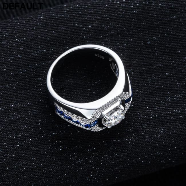 MossanRappr 1ct VVS1 Moissanite Men’ s Diamond Ring 925 Sterling Silver D Color Hip Hop Rings Iced out Fashion Jewelry