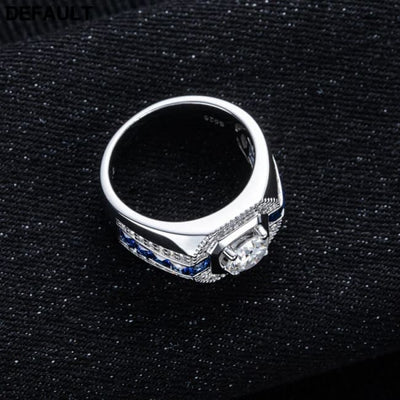 MossanRappr 1ct VVS1 Moissanite Men’ s Diamond Ring 925 Sterling Silver D Color Hip Hop Rings Iced out Fashion Jewelry